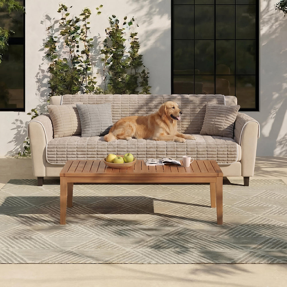 One-Piece Cozy Flannel Sofa Cover - Non-Slip Outdoor Couch Protector