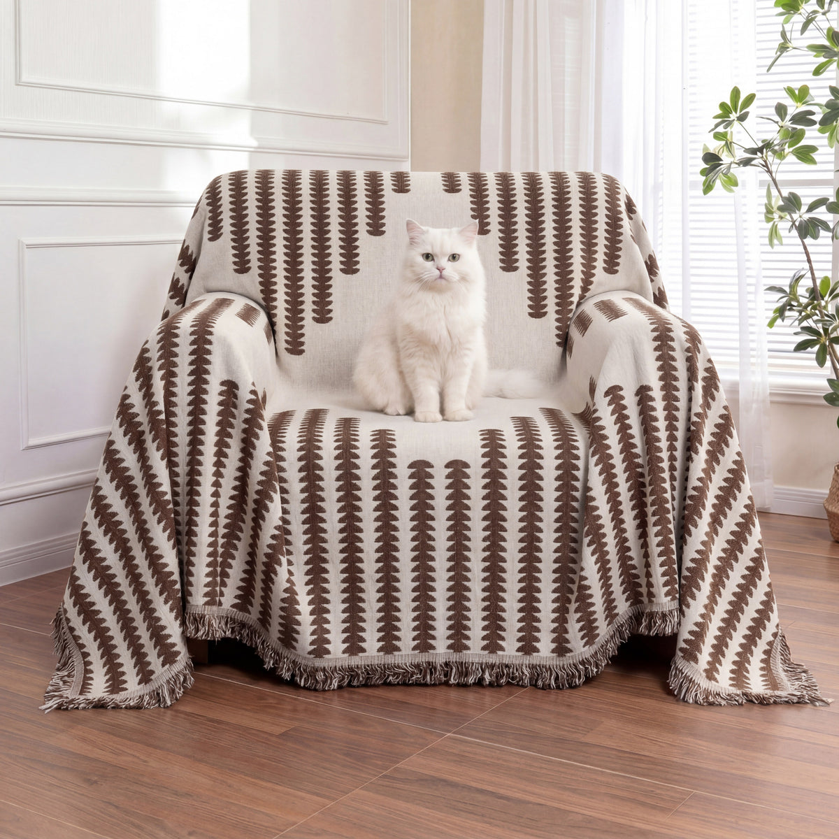 All-Season Chenille Armchair Cover - Double-Sided, Scratch-Resistant, Cozy Home Décor Protector