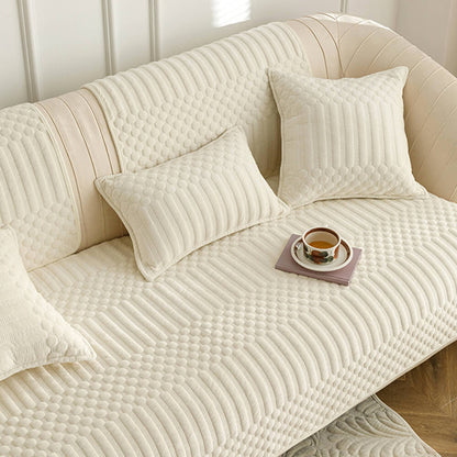 Cozy Plush Vintage-Style Non-Slip Couch Cover