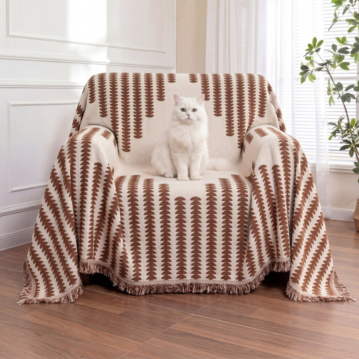 All-Season Chenille Armchair Cover - Double-Sided, Scratch-Resistant, Cozy Home Décor Protector