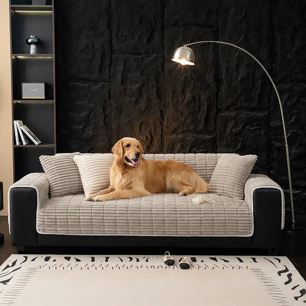 One-Piece Cozy Flannel Sofa Protector — Non-Slip Recliner Chair Cover