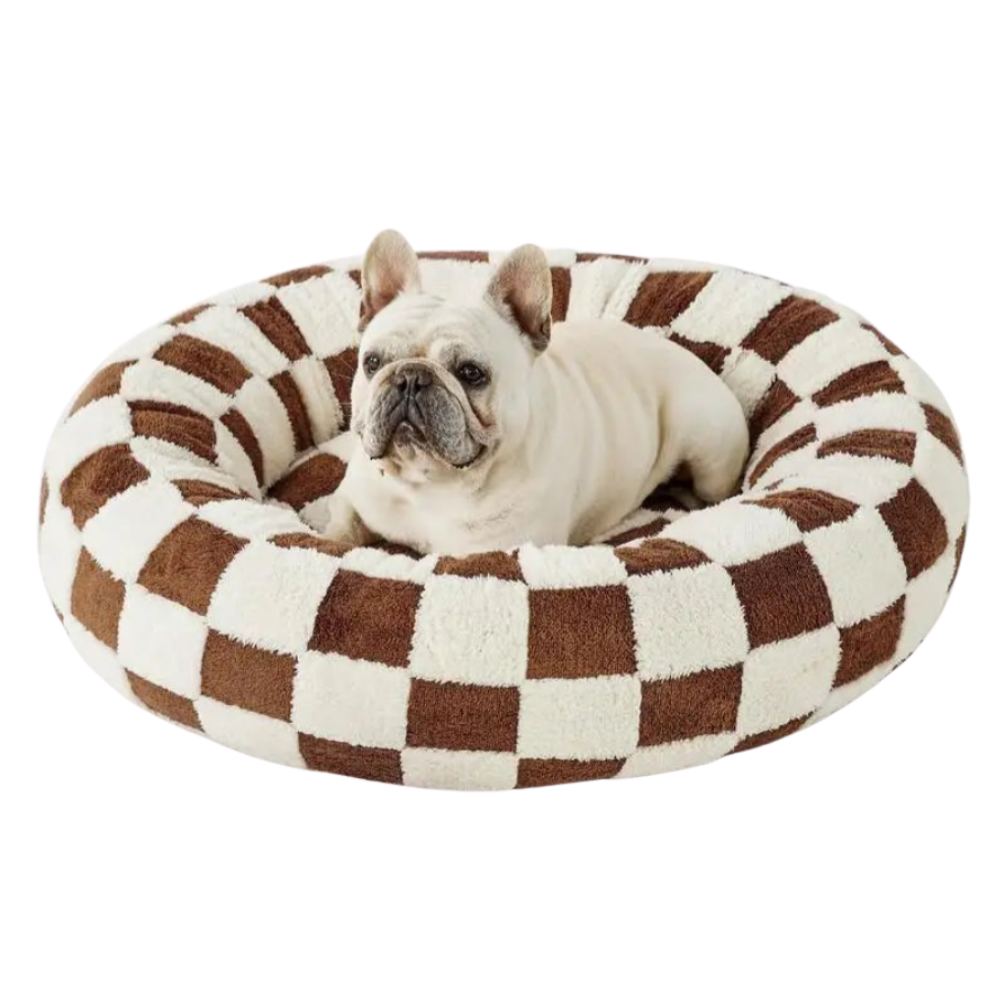 Calming Donut Cat Bed | Soft Plush Bed for Cats and Small Dogs