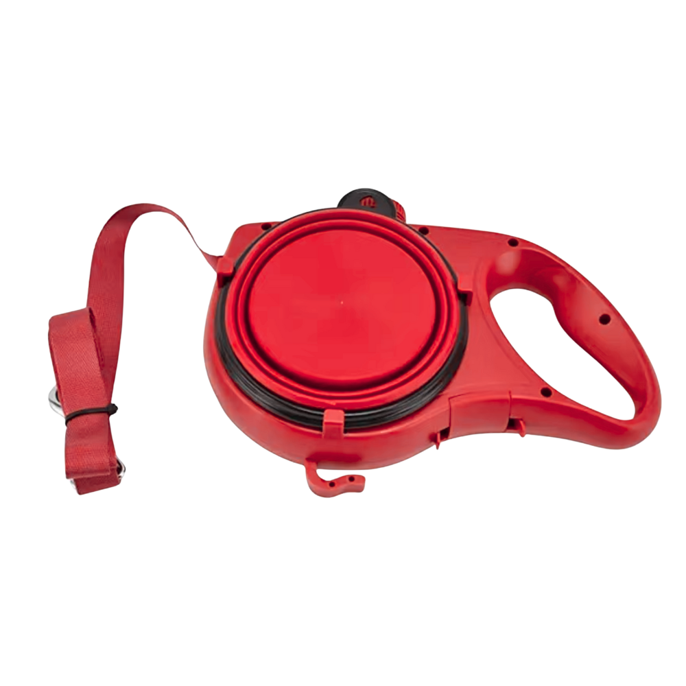 3-in-1 Dog Leash with Built-In Water Bottle, Bowl & Waste Bag Dispenser | Portable Travel Design