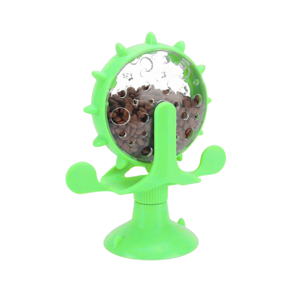 Interactive Spinning Treat Dispenser Toy with Suction Base — Slow-Feeder for Dogs & Cats
