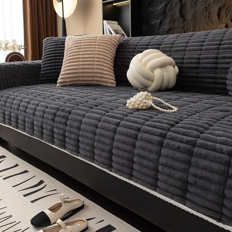 Dark Grey flannel couch cover