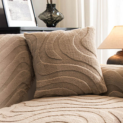 Cozy Plush Curved Jacquard Sofa Cover with Non-Slip Backing – Warm Couch Protector