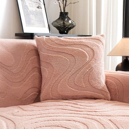 Cozy Plush Curved Jacquard Sofa Cover with Non-Slip Backing – Warm Couch Protector