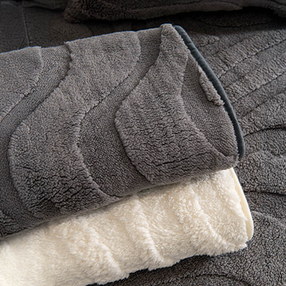 Cozy Plush Curved Jacquard Sofa Cover with Non-Slip Backing – Warm Couch Protector