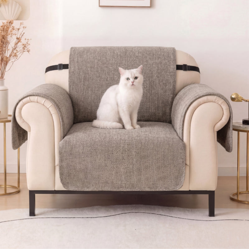 One-Piece Chenille Recliner Chair Cover - Scratch-Resistant, Durable, Water-Repellent & Non-Slip