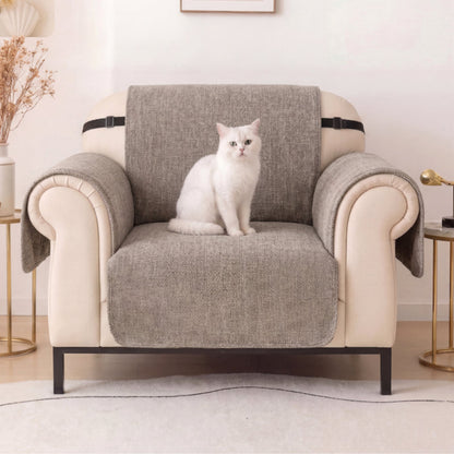 One-Piece Chenille Recliner Chair Cover - Scratch-Resistant, Durable, Water-Repellent & Non-Slip