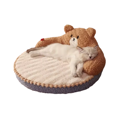 Cute Cat Bed for Kittens | Soft Plush Sofa with Memory Foam Cushion & Washable Cover