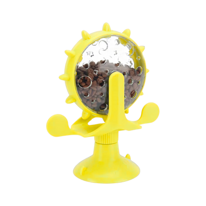 Interactive Spinning Treat Dispenser Toy with Suction Base — Slow-Feeder for Dogs & Cats