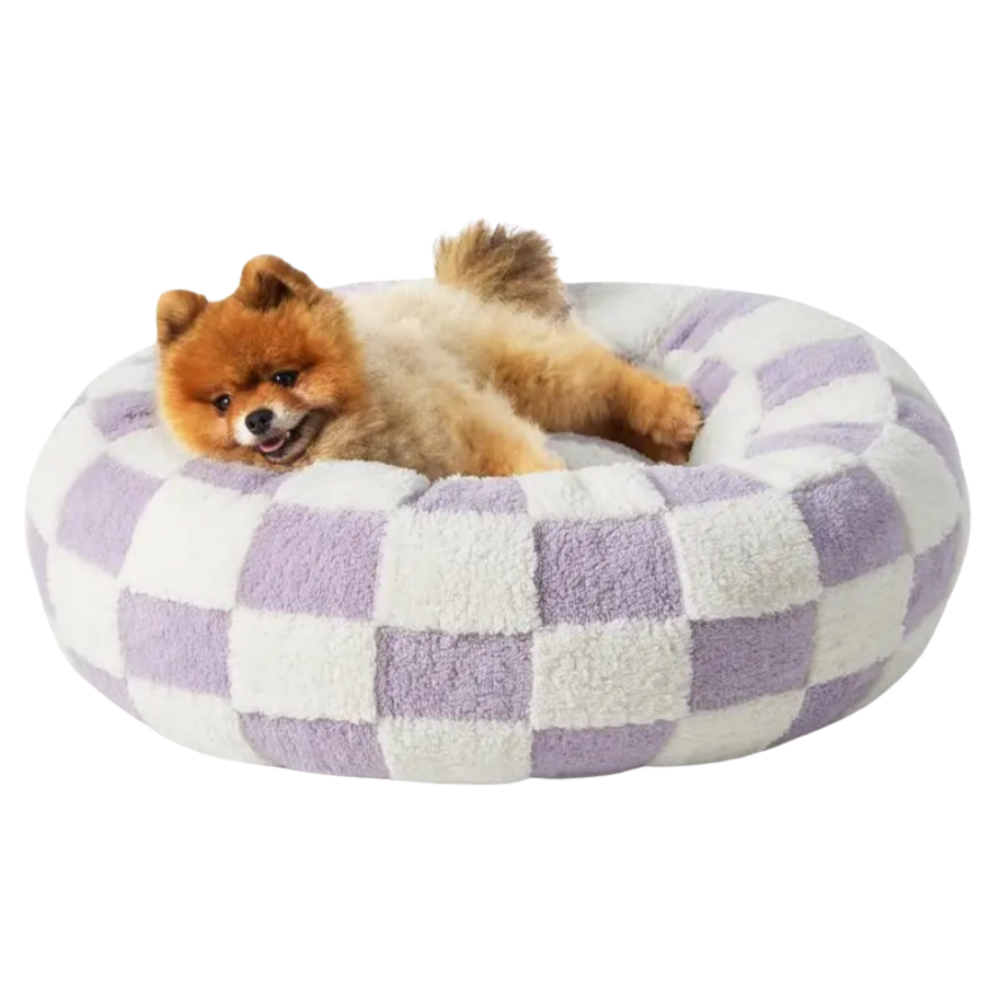 Calming Donut Cat Bed | Soft Plush Bed for Cats and Small Dogs