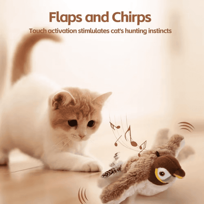 Flapping Bird Cat Toy with Realistic Flapping Wings and Chirping Sounds — USB Rechargeable Interactive Toy for Cats