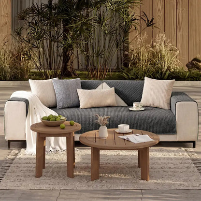 Elegant Solid-Color Chenille Outdoor Couch Cover - Scratch-Resistant, Protective Cover for Patio Furniture
