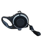 4-in-1 Retractable Dog Leash | Built-in Water Bottle, Food Bowl & Poop Bag Holder