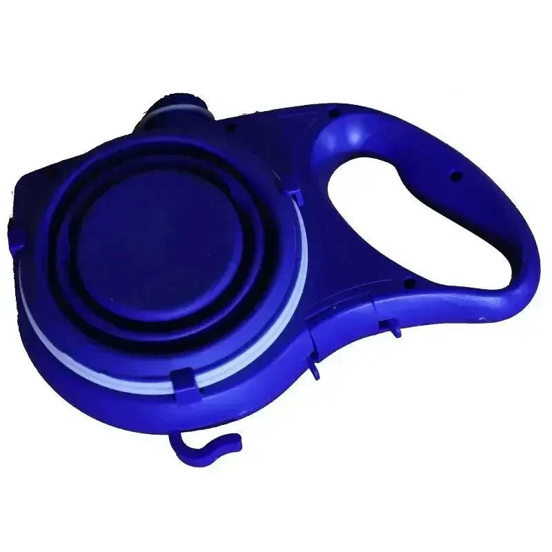 4-in-1 Retractable Dog Leash | Built-in Water Bottle, Food Bowl & Poop Bag Holder