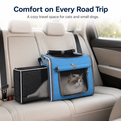 Bike Pet Carrier Backpack, Expandable 4-in-1 for Cats & Small Dogs