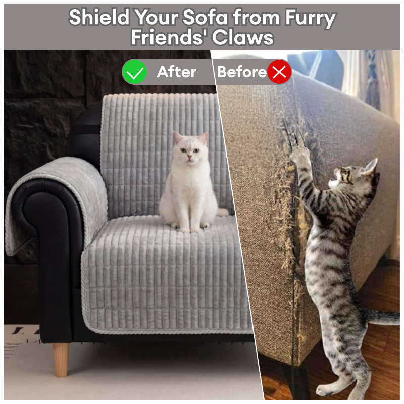 One-Piece Cozy Flannel Sofa Protector — Non-Slip Recliner Chair Cover