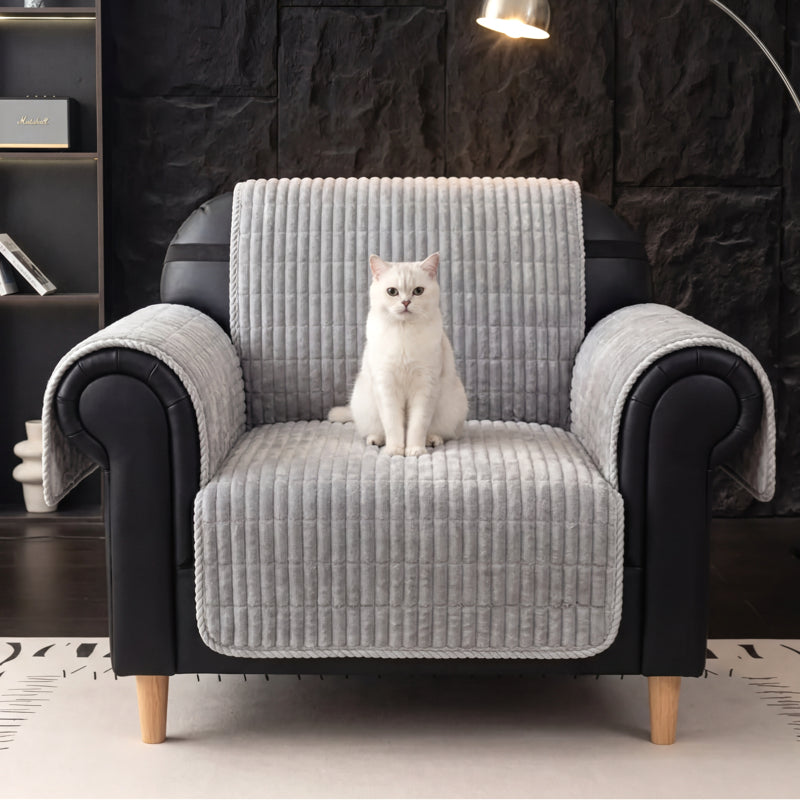 One-Piece Cozy Flannel Sofa Protector — Non-Slip Recliner Chair Cover