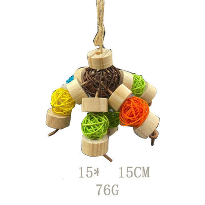 Wooden Vine Ball Bird Toy for Nibbling – Cage Accessories & Bird Toys