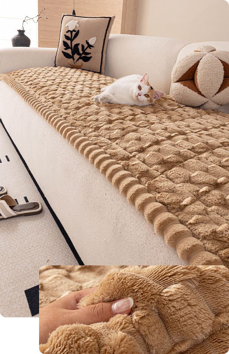 Cloud coffee plush cover with cat