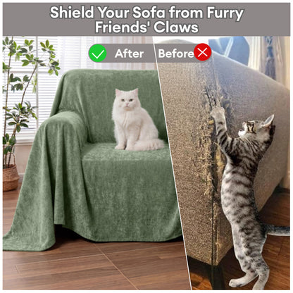 Luxuriously Soft, Waterproof Armchair Cover — Scratch-Resistant, Non-Linting Throw Slipcover