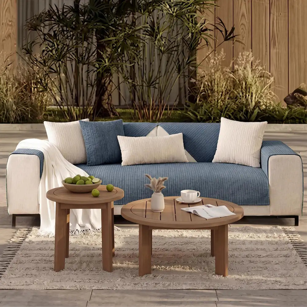Elegant Solid-Color Chenille Outdoor Couch Cover - Scratch-Resistant, Protective Cover for Patio Furniture
