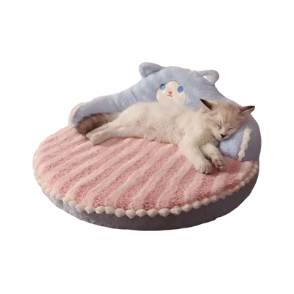 Cute Cat Bed for Kittens | Soft Plush Sofa with Memory Foam Cushion & Washable Cover