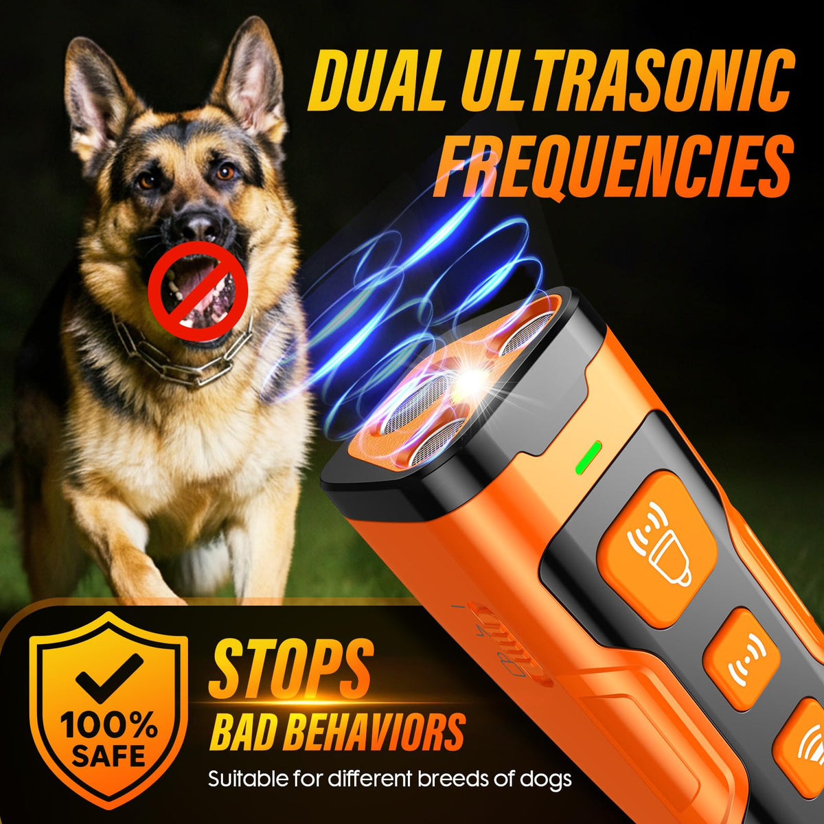Dog Bark Control Device | Ultrasonic Training Aid – Humane & Portable