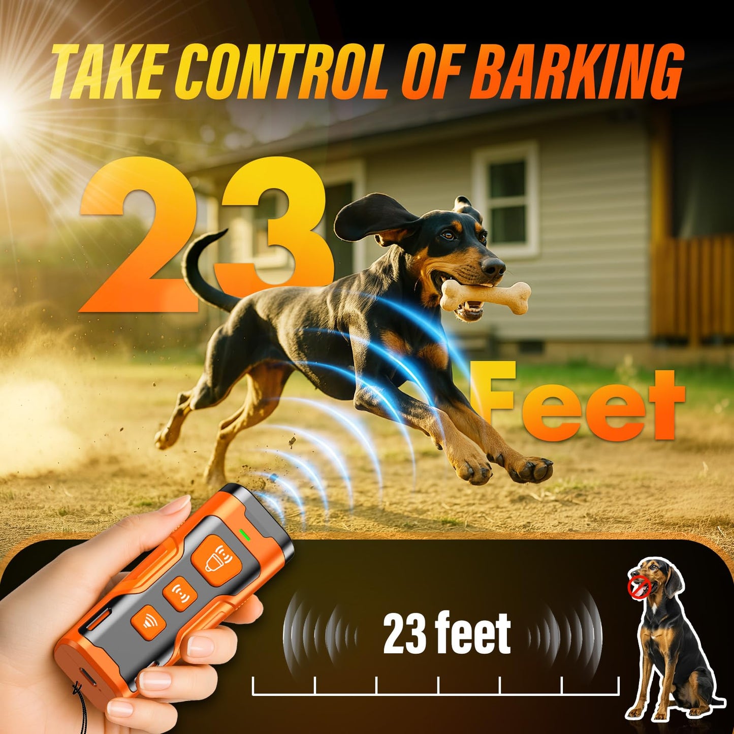 Dog Bark Control Device | Ultrasonic Training Aid – Humane & Portable