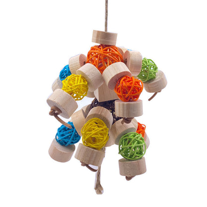 Wooden Vine Ball Bird Toy for Nibbling – Cage Accessories & Bird Toys