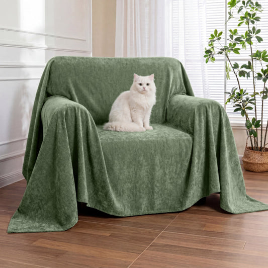Luxuriously Soft, Waterproof Armchair Cover — Scratch-Resistant, Non-Linting Throw Slipcover