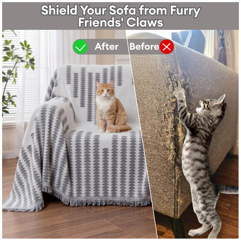 All-Season Chenille Armchair Cover - Double-Sided, Scratch-Resistant, Cozy Home Décor Protector