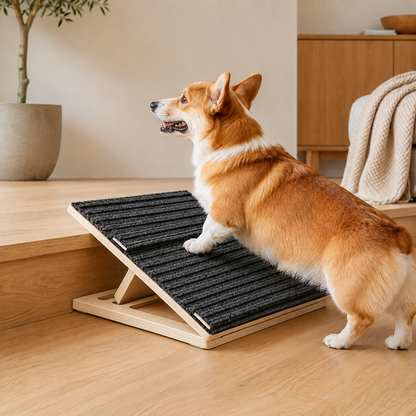 Dog Ramp for Bed & Couch, Foldable Wooden Pet Ramp