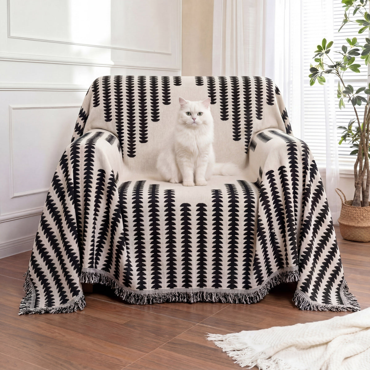 All-Season Chenille Armchair Cover - Double-Sided, Scratch-Resistant, Cozy Home Décor Protector