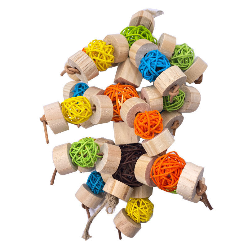 Wooden Vine Ball Bird Toy for Nibbling – Cage Accessories & Bird Toys
