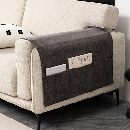 Black and grey chenille sofa armrest cover