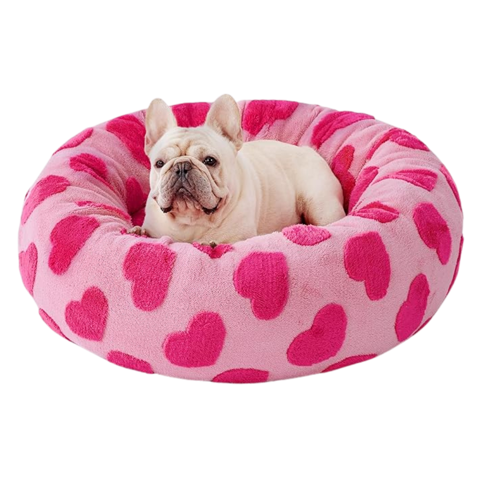 Calming Donut Cat Bed | Soft Plush Bed for Cats and Small Dogs
