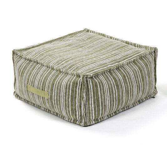 Green corduroy stripe floor cushion dog bed, 50 x 50 x 30 cm deep