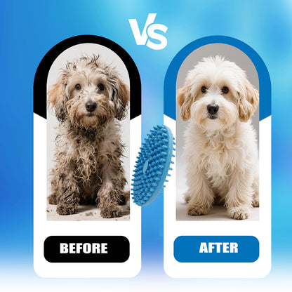 2 Pack Pet Grooming Brushes | Soft Rubber Bath & Massage Brush for Dogs and Cats