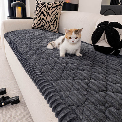 Snow Velvet - Black plush couch cover