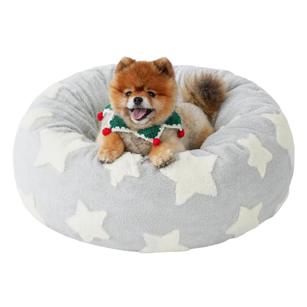 Calming Donut Cat Bed | Soft Plush Bed for Cats and Small Dogs
