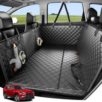 Dog Car Seat Cover - 3 Hard Panels, Waterproof, Backseat Extender, Large Dogs