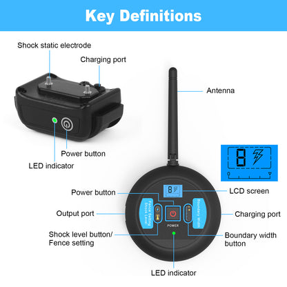 Wireless dog fence controls and parts