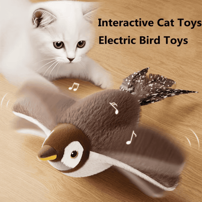 Flapping Bird Cat Toy with Realistic Flapping Wings and Chirping Sounds — USB Rechargeable Interactive Toy for Cats