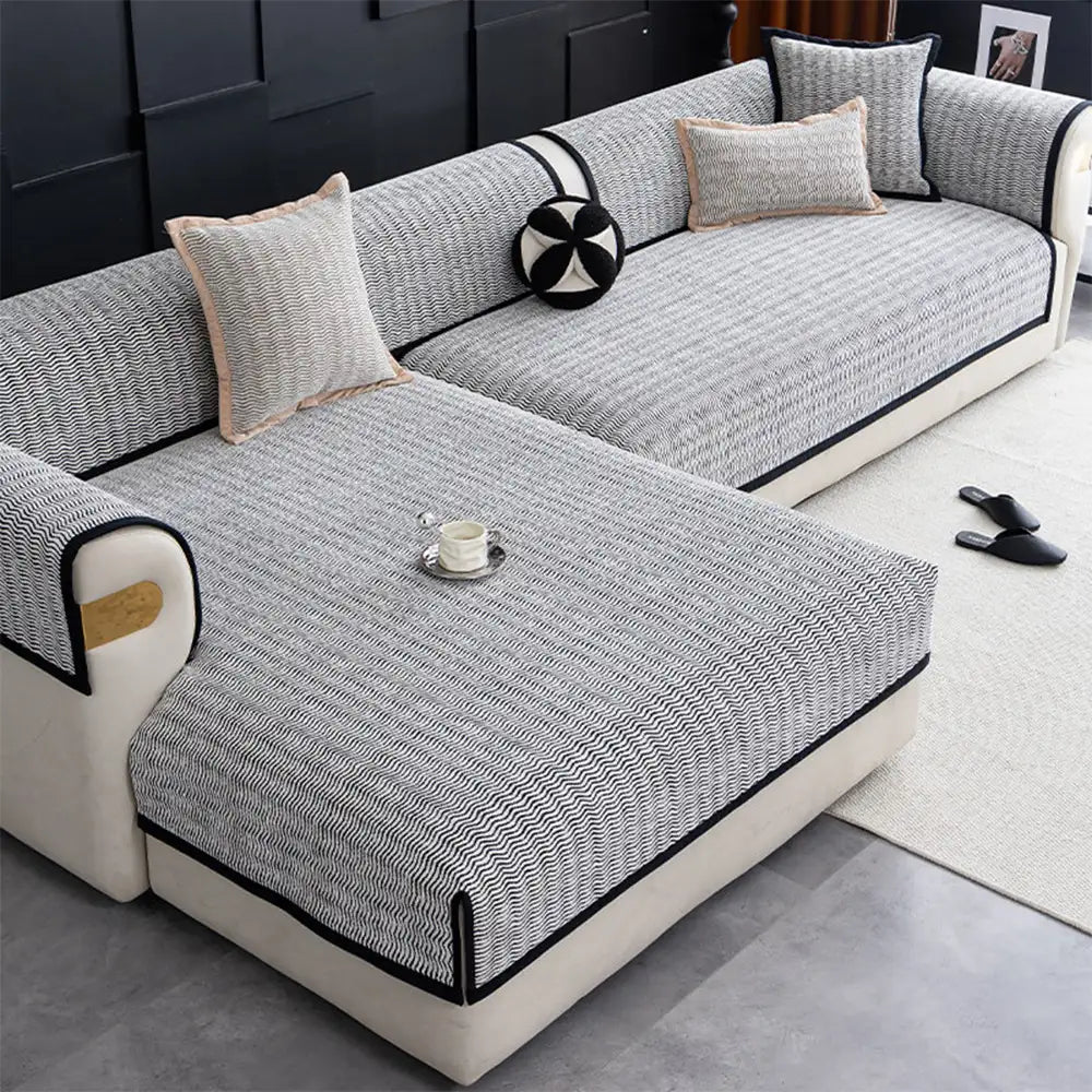All-Season Chenille Sofa Cover - Breathable, Non-Slip Protector for Couches