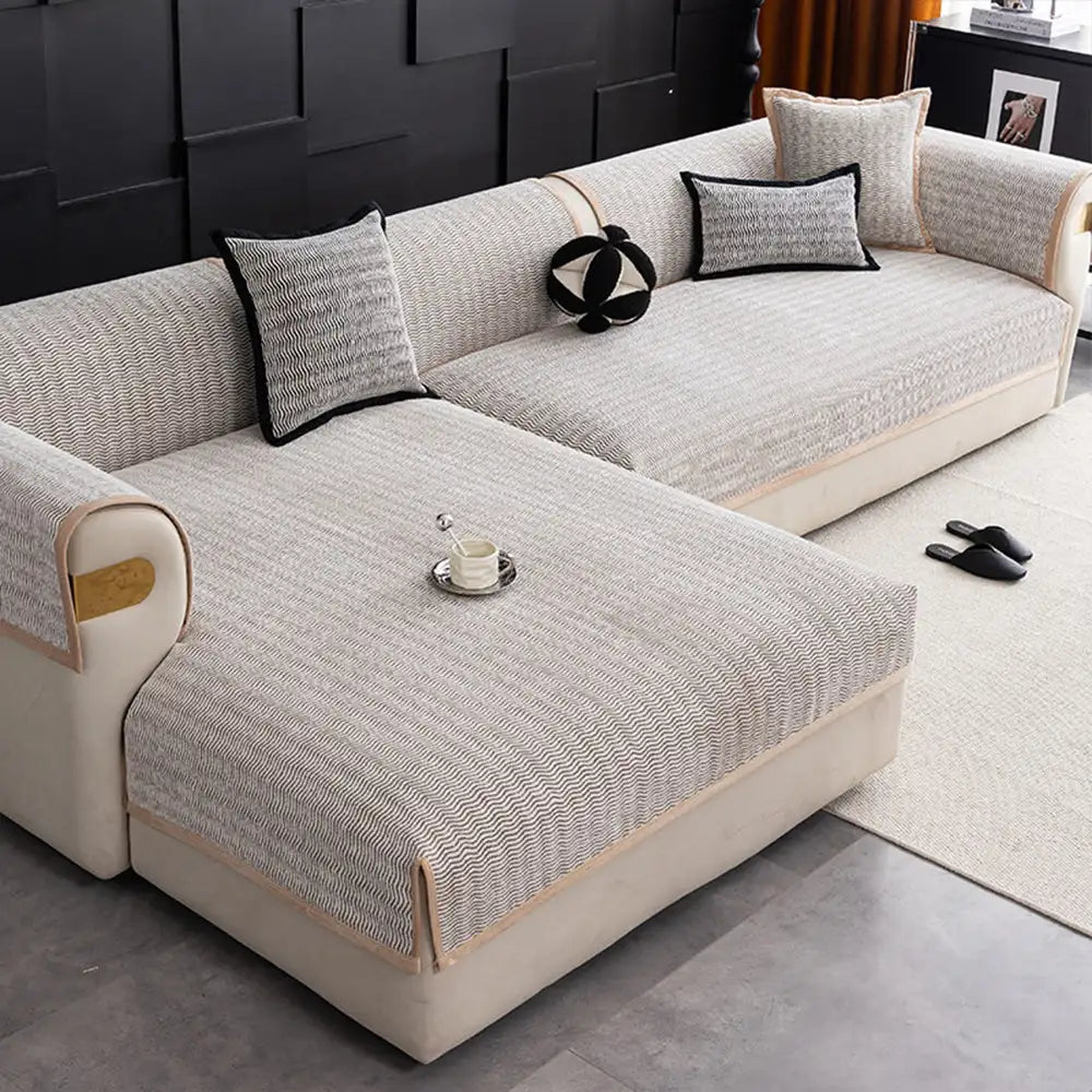 All-Season Chenille Sofa Cover - Breathable, Non-Slip Protector for Couches