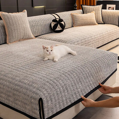All-Season Chenille Sofa Cover - Breathable, Non-Slip Protector for Couches