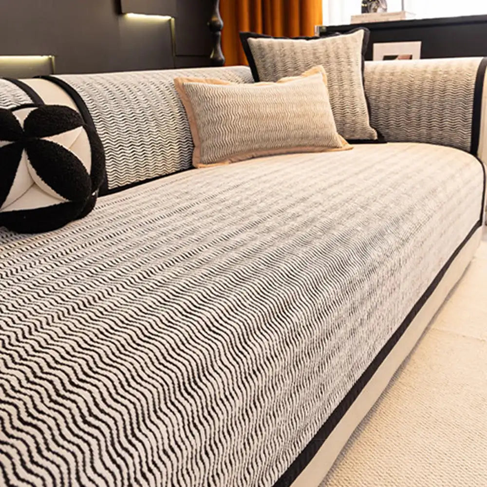 All-Season Chenille Sofa Cover - Breathable, Non-Slip Protector for Couches